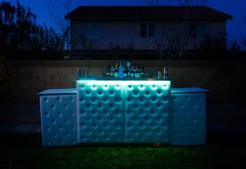 Extended Luxurious White Bar by Party Shakers