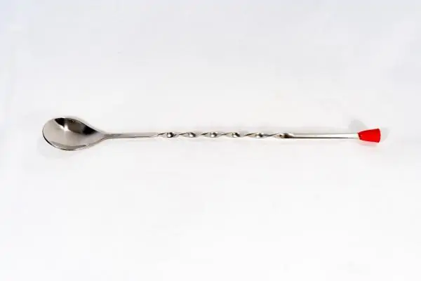 bar spoon, tool used in the bar for mixing mix drinks and any cocktails